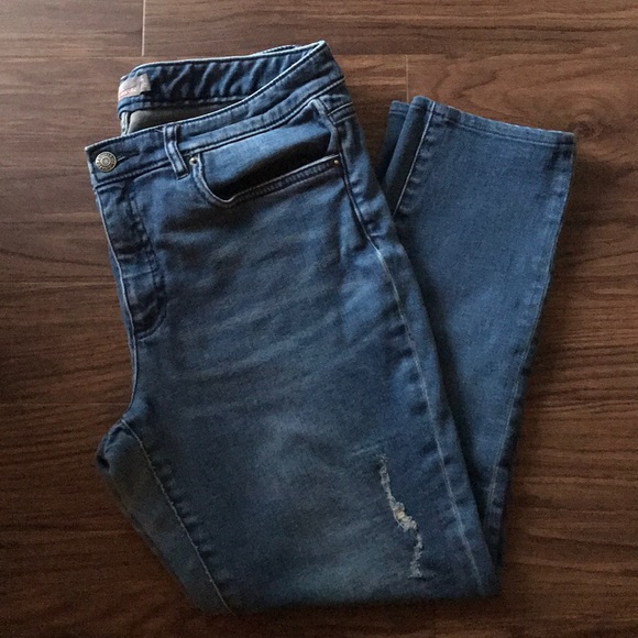 L.L. Bean Denim - LLBean distressed denim skinny jeans, 10